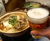 エビスビールと鍋