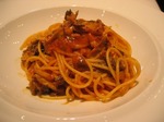 カノビアーノ東京(CANOVIANO TOKYO)のCランチ「いろいろキノコとパンチェッタのトマトソーススパゲッティーニ」