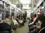 札幌市電の車内