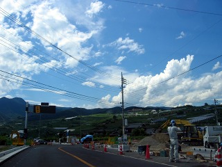 笛吹市から山梨市に移動中